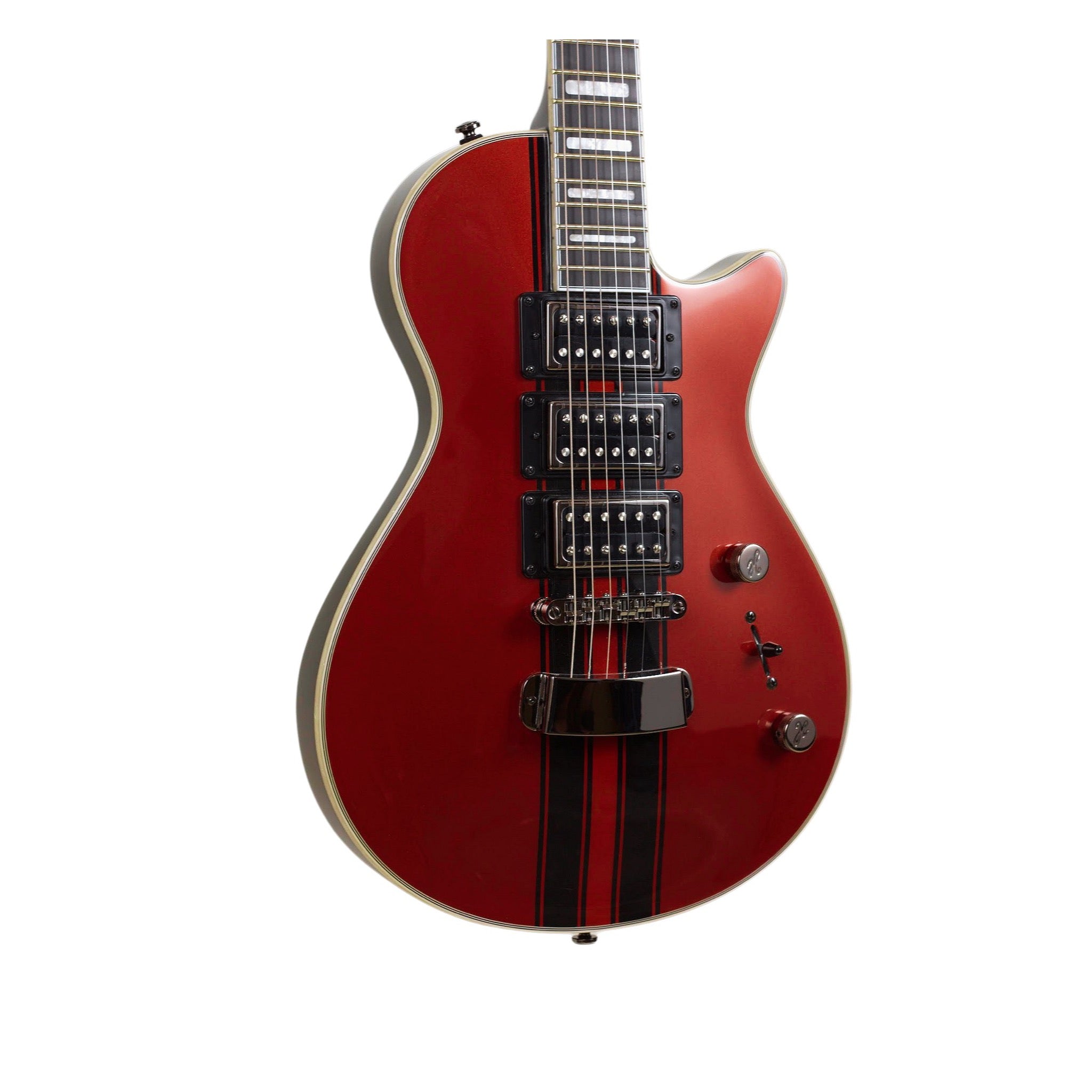Hagstrom Ultra Max GT Red Fire body detail showing three Lundgren Design humbuckers