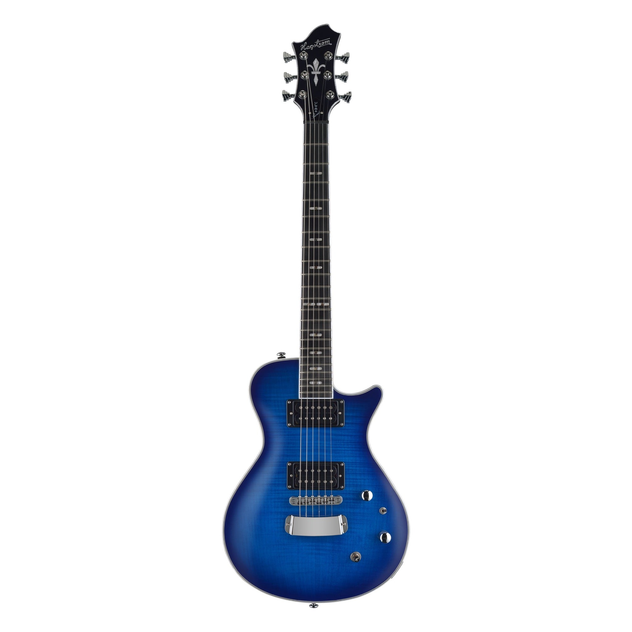 Hagstrom Ultra Swede electric guitar in Worn Denim, front view