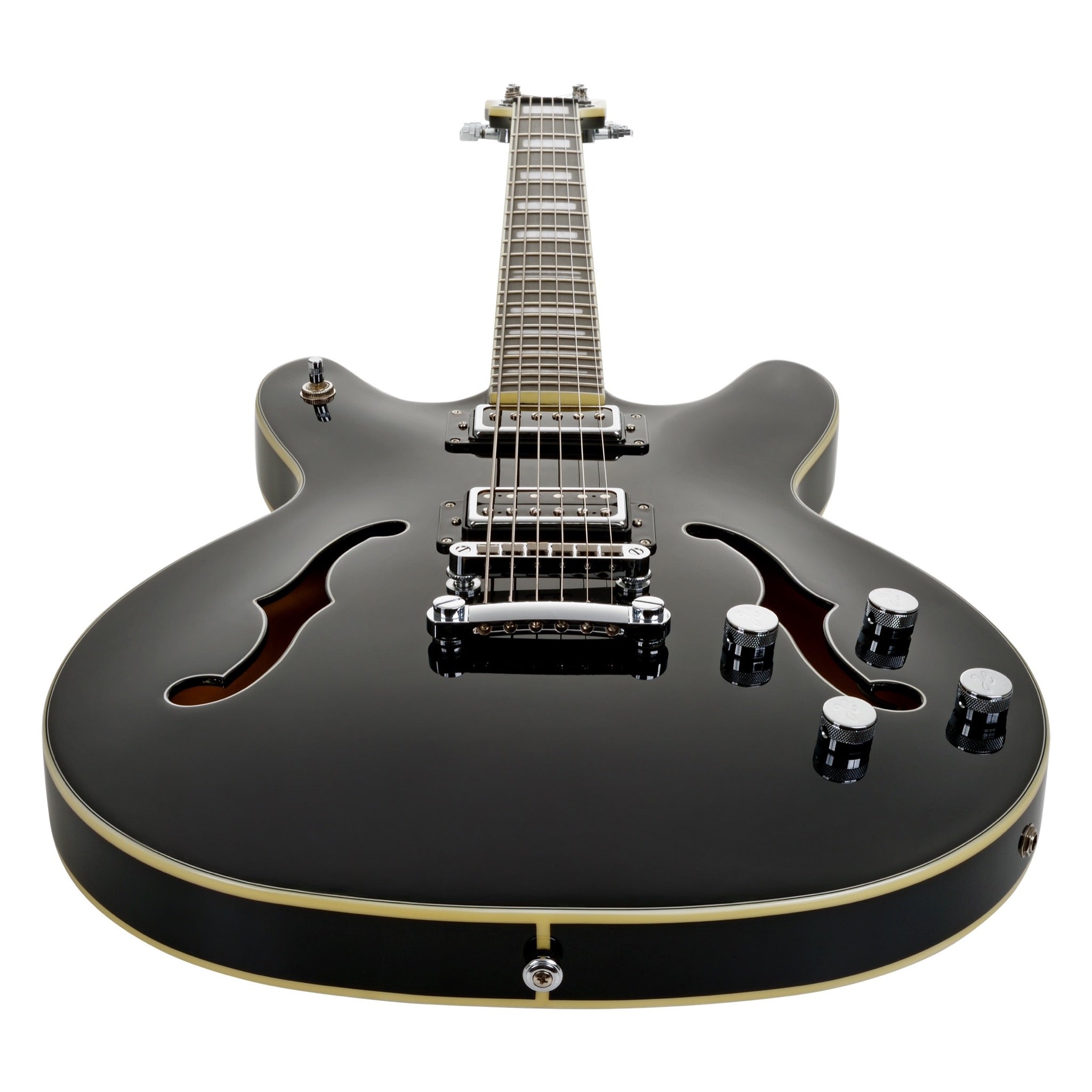 Hagstrom Viking Deluxe Baritone Black Gloss bridge detail