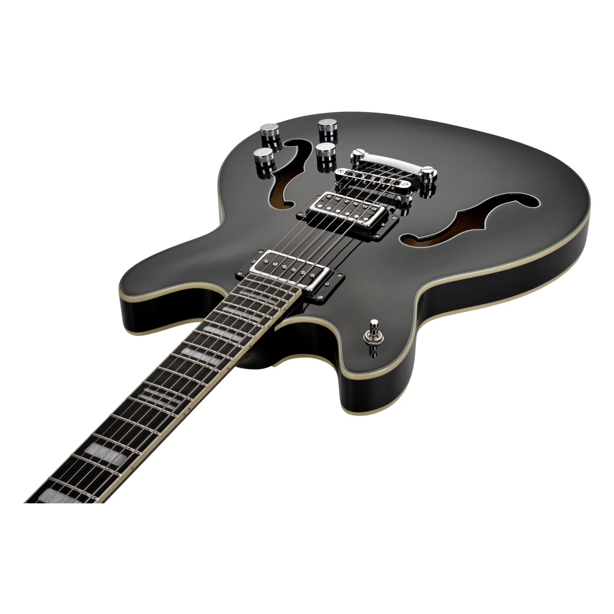 Hagstrom Viking Deluxe Baritone Black Gloss headstock detail