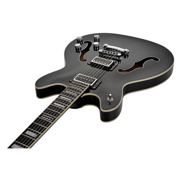 Hagstrom Viking Deluxe Baritone Black Gloss headstock detail