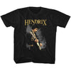 Jimi Hendrix on Guitar Mens T-shirt