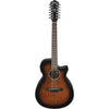 Ibanez AEG 12 - String Acoustic - Electric Guitar (Dark Violin Sunburst) (B08TYXBM8N) - El Cajon Guitars and Music