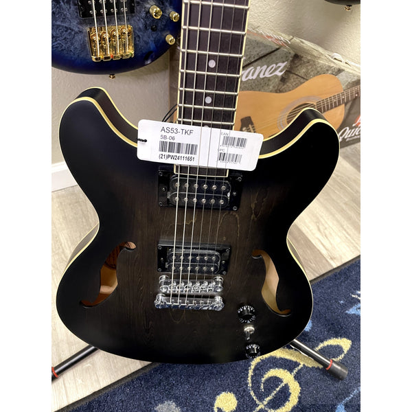 Ibanez AS53TKF AS Artcore 6str Electric Guitar - Transparent Black Flat - El Cajon Guitars and Music