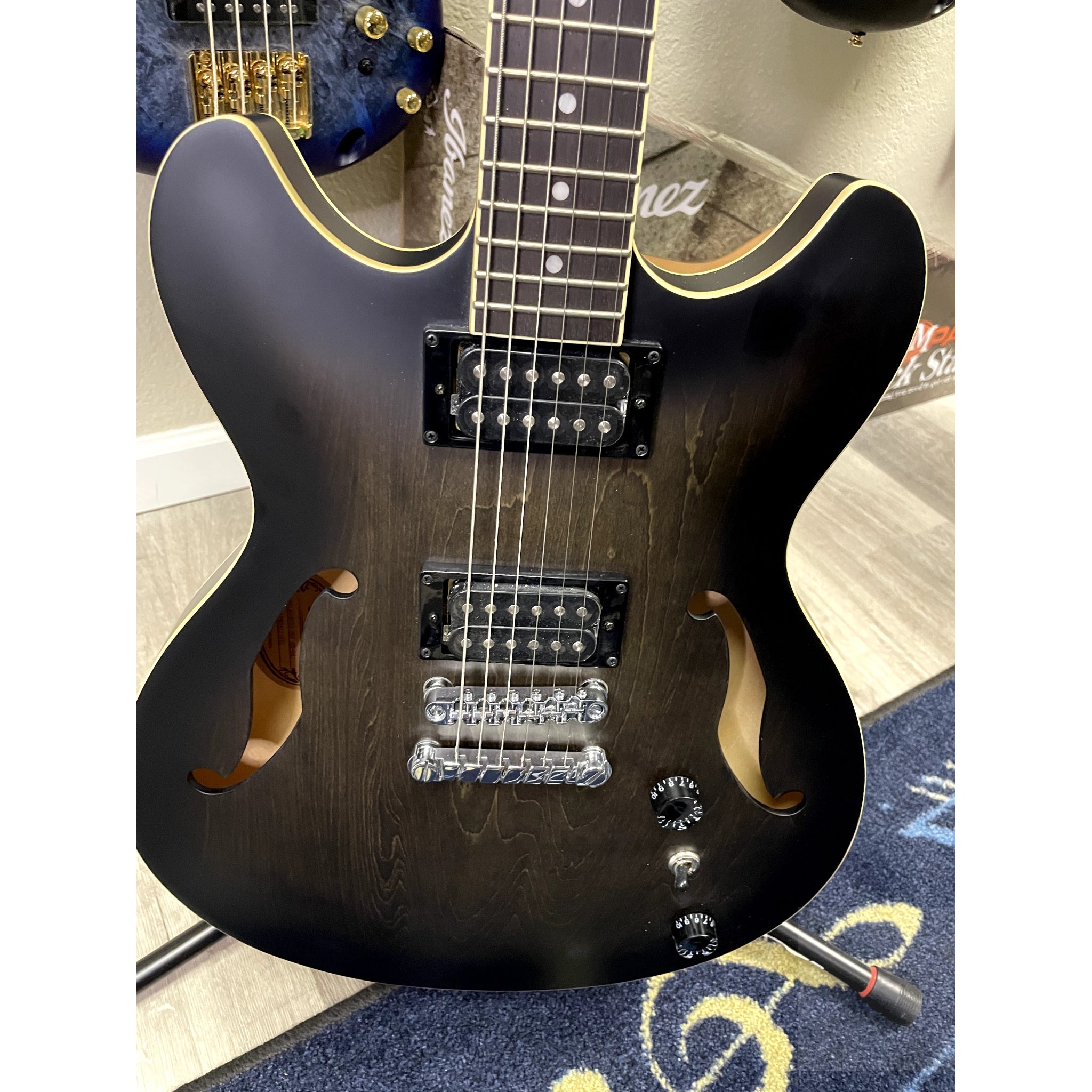 Ibanez AS53TKF AS Artcore 6str Electric Guitar - Transparent Black Flat - El Cajon Guitars and Music