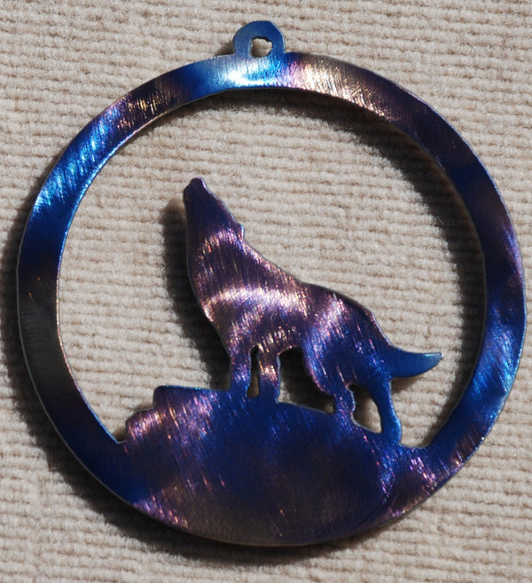 Wolf in Circle Metal Art (#117)