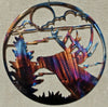 Deer, Moon and Forest Metal Art Sculpture