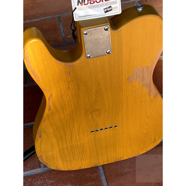 Joe Strummer Tribute Vintage V52 Icon Electric Guitar in Distressed Butterscotch - El Cajon Guitars and Music