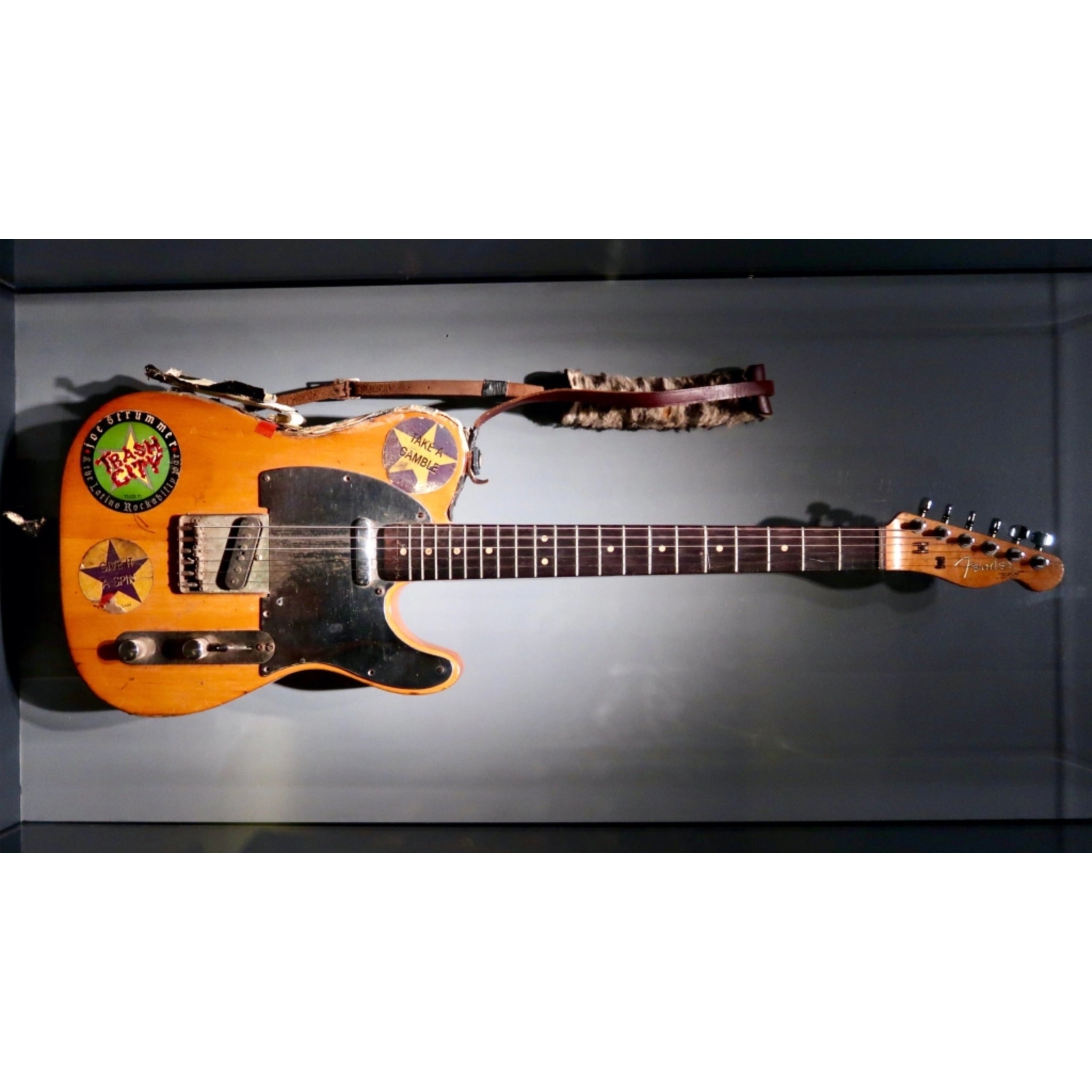 Joe Strummer Tribute Vintage V52 Icon Electric Guitar in Distressed Butterscotch - El Cajon Guitars and Music