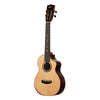 Kala Contour spruce rosewood tenor cutaway ukulele, right angle showing rosewood sides