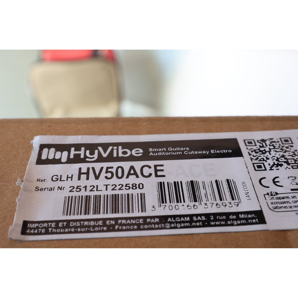 Lâg HyVibe 50 Auditorium Bevel Cutaway Smart Guitar – HV50ACE-2512LT22580 -serial number on shipping box it will ship in showing 2512LT22580 and UPC 3700166376939.