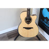 Lâg HyVibe 50 Auditorium Bevel Cutaway Smart Guitar – HV50ACE-2512LT22580 -front grain and side bevel showing.