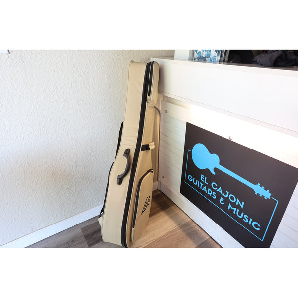 Lâg HyVibe 50 Auditorium Bevel Cutaway Smart Guitar – HV50ACE-2512LT22580 in Case it comes with side view