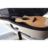 Lâg HyVibe 50 Auditorium Bevel Cutaway Smart Guitar – HV50ACE-2604LT07464 in case with side handle showing.