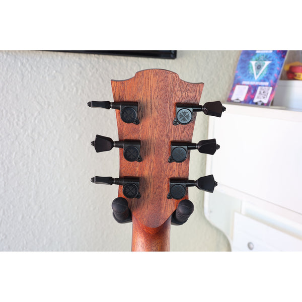 Back headstock with tuners on this Lâg HyVibe 10 HV10ACE Serial  2604LT07360.