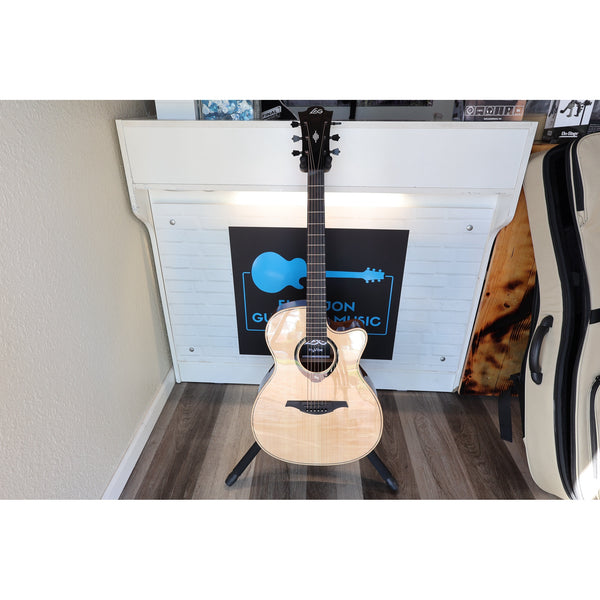 Lâg HyVibe 30 HV30ACE Smart Auditorium Acoustic-Electric Guitar at ECGMusic with logo front shop.
