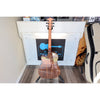 Lag Smart Guitar Hyvibe 30 Auditorium Cutaway Gloss at ECG Music - back neck to lower bout..in stand.