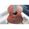 The front of the guitar body from a slightly downward angle with the grain of the top showing nicely on 2511LT20951.