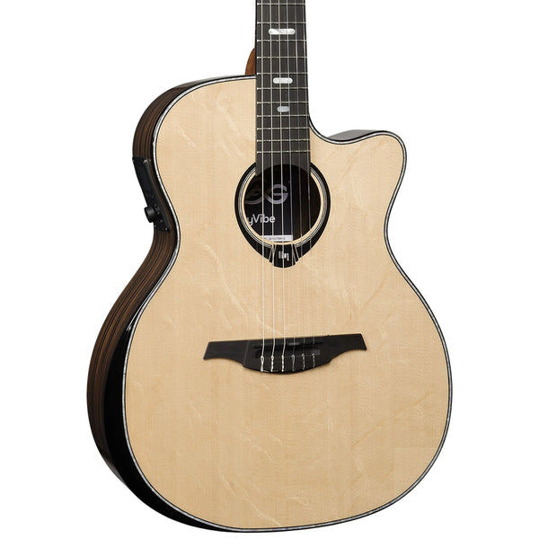 Lag Smart Guitar Hyvibe 50 Nylon Auditorium Bevel Cutaway Gloss GLH HV50 - N - ACE - El Cajon Guitars and Music
