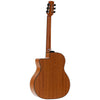 Lâg Swing SL100 Petite Bouche Gypsy Jazz Guitar – full rear view showing mahogany back with natural grain, cutaway body and mahogany neck