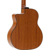 Lâg Swing SL100 Petite Bouche Gypsy Jazz Guitar – rear close-up of slotted headstock showing open slots, mahogany neck and black die-cast tuner buttons