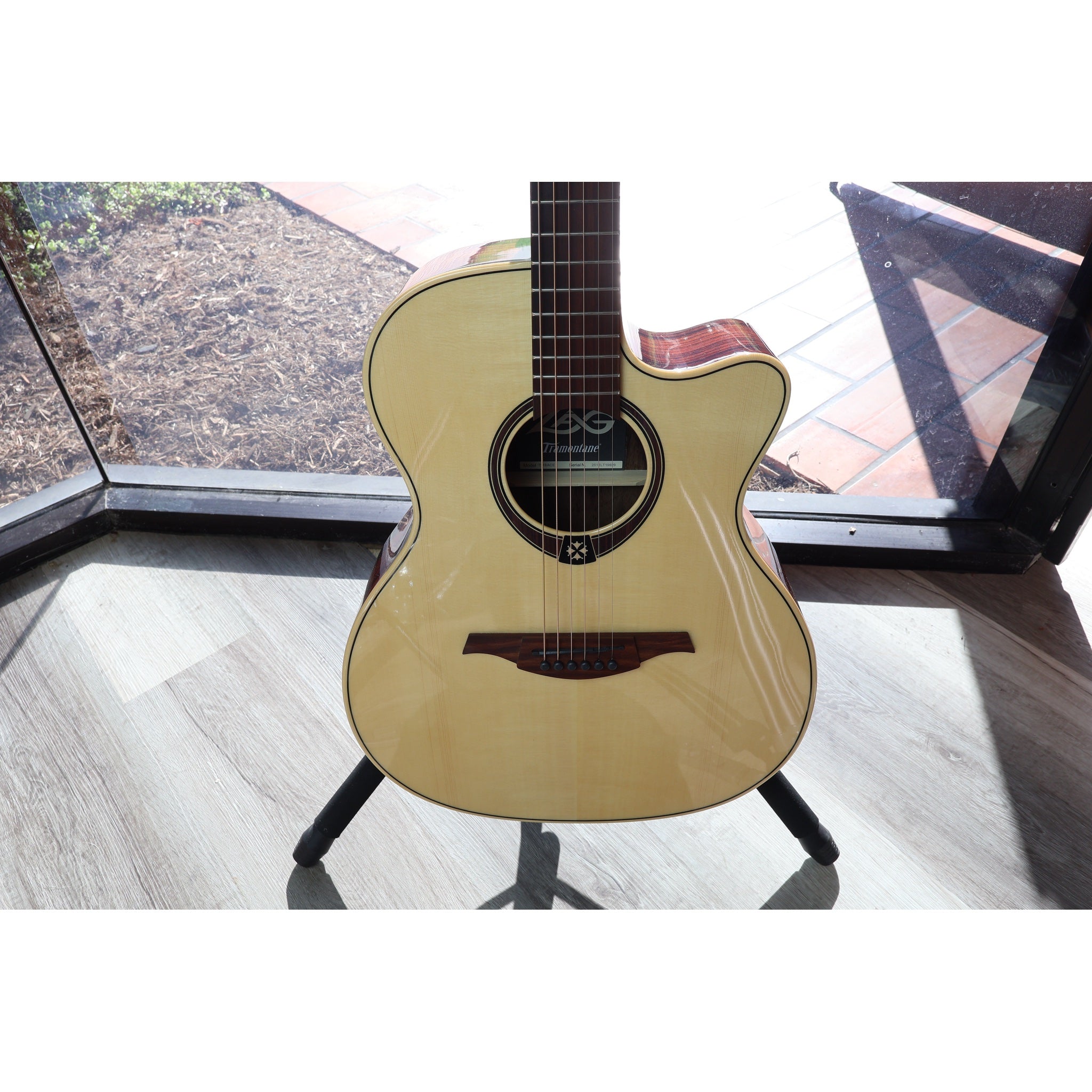 Lâg T218ACE Tramontane 218 Auditorium Acoustic-Electric Guitar – Natural Gloss - Serial Number 2511LT19929 - natural light at ECGMusic.com inside