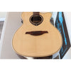 Lâg T218ACE Tramontane 218 Auditorium Acoustic-Electric Guitar – Natural Gloss - Serial Number 2511LT19929 - natural light at ECGMusic.com top angle grain.