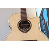 Lâg T218ACE Tramontane 218 Auditorium Acoustic-Electric Guitar – Natural Gloss - Serial Number 2511LT19929 - natural light at ECGMusic.com rosette detail.
