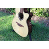 Lâg T218ACE Tramontane 218 Auditorium Acoustic-Electric Guitar – Natural Gloss - Serial Number 2511LT19929 - natural light at ECGMusic.com side angle - beautiful grain.
