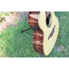 Lâg T218ACE Tramontane 218 Auditorium Acoustic-Electric Guitar – Natural Gloss - Serial Number 2511LT19929 - natural light at ECGMusic.com - side and front