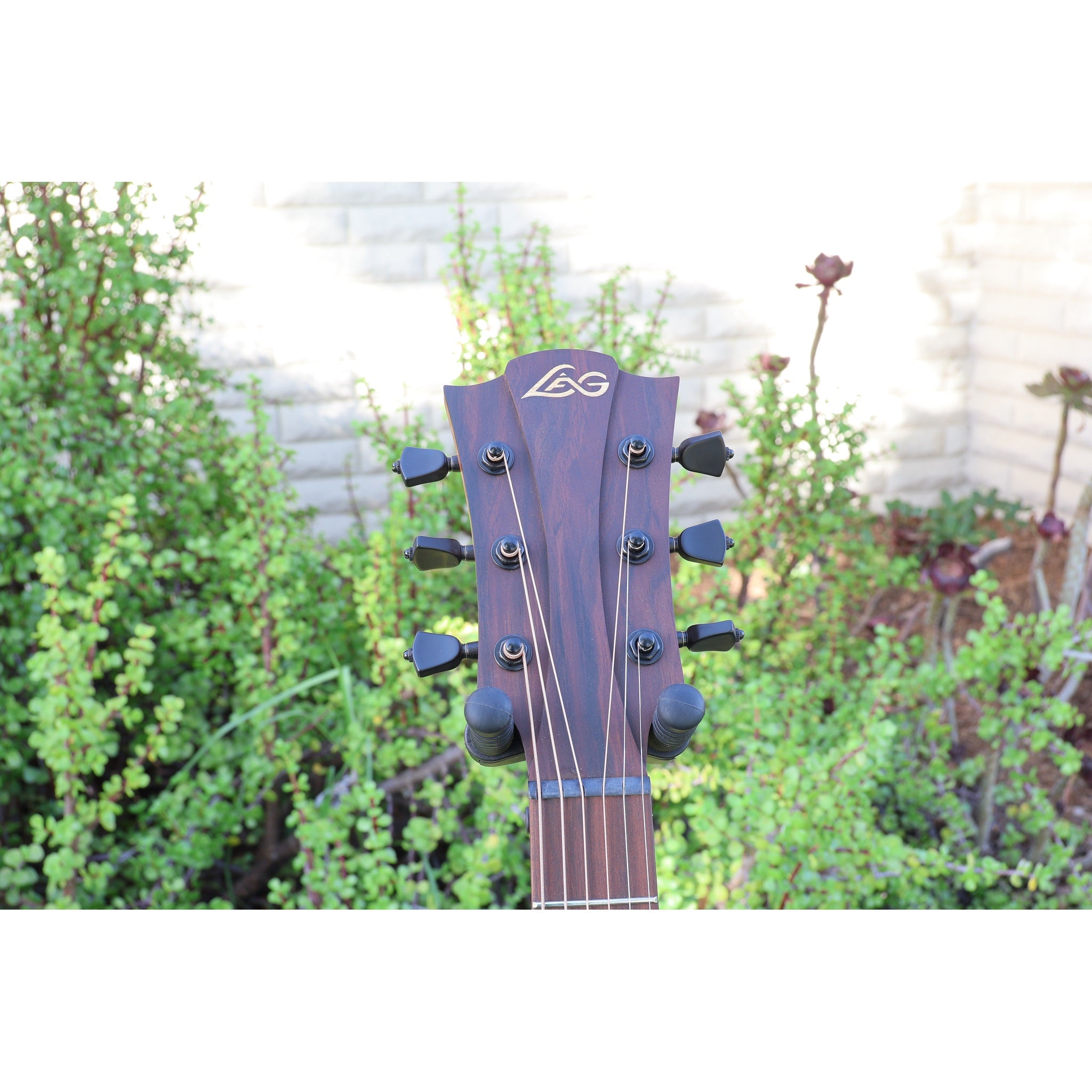 Lâg T218ACE Tramontane 218 Auditorium Acoustic-Electric Guitar – Natural Gloss - Serial Number 2511LT19929 - natural light at ECGMusic.com - Headstock