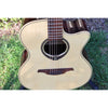 Lâg T218ACE Tramontane 218 Auditorium Acoustic-Electric Guitar – Natural Gloss - Serial Number 2511LT19929 - natural light at ECGMusic.com - front body ...top.
