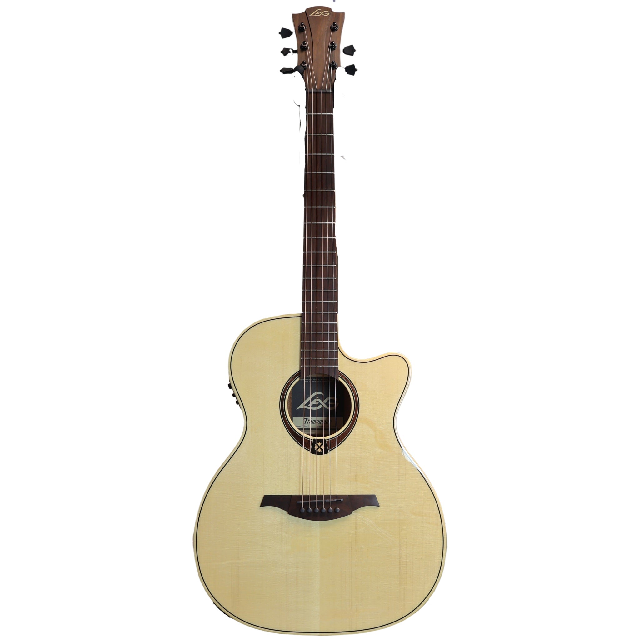 Lâg Tramontane T88ACE Auditorium Cutaway Acoustic-Electric Guitar at El Cajon Guitars and Music with background removed.