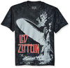 Led Zeppelin Blimp Exploding All Over Mens T-shirt- Liquid Blue