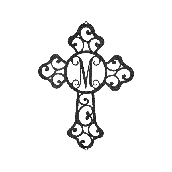 Initial Cross Personalized Gifts - Custom Metal Sign