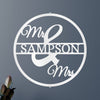 Mr and Mrs Circle Personalized Gifts - Custom Metal Sign