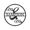 Mr and Mrs Circle Personalized Gifts - Custom Metal Sign