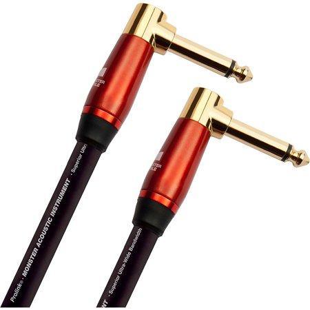 Monster Cable Prolink Acoustic Pro Audio Instrument Cable Angle Right Angle 8. Black - El Cajon Guitars and Music