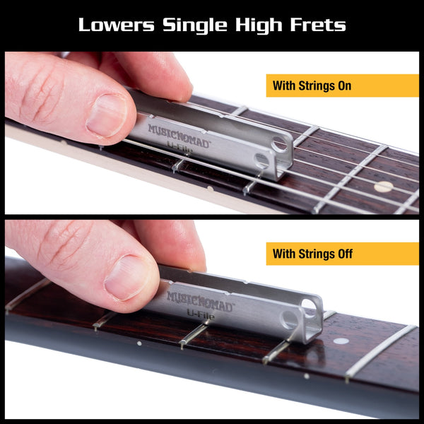 MusicNomad (NEW) Fret Leveler - Diamond U - File for Leveling Single Guitar Frets - 3 Pack (1.25”, 2”, 3”) - El Cajon Guitars and Music