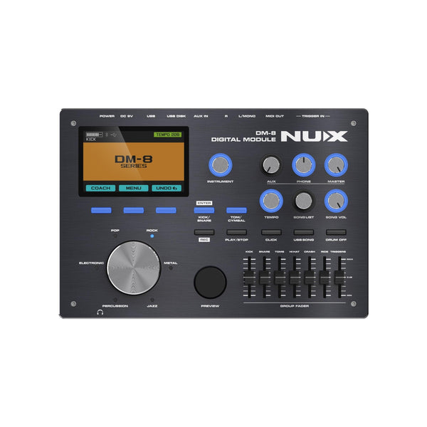 NUX DM - 8 Digital Drum Kit, Authentic Acoustic - Like Feel, Realistic Expressive Playing, Robust Rack System - El Cajon Guitars and Music