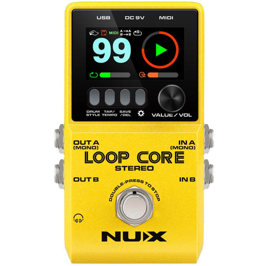 NUX Loop Core Stereo Guitar Looper Pedal, 6 hours recording time,Stereo Audio, MIDI Control - El Cajon Guitars and Music