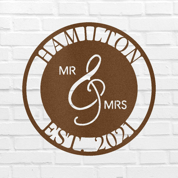 Mr and Mrs Personalized Gifts - Custom Metal Sign