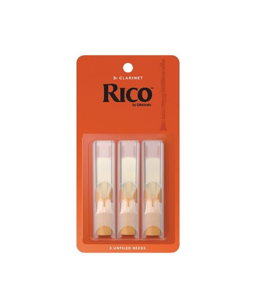 Rico BB Clarinet Reeds - Reeds for Clarinet - Thinner Vamp Cut & Unfiled for Ease of Play, Traditional Blank for Clear Sound - El Cajon Guitars and Music