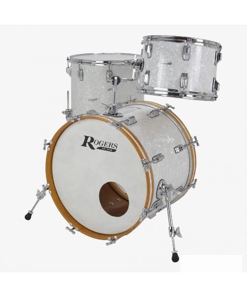 ROGERS DRUMS WHITE MARINE PEARL POWERTONE 3 - PIECE SHELL PACK PT0320HXWMP - El Cajon Guitars and Music