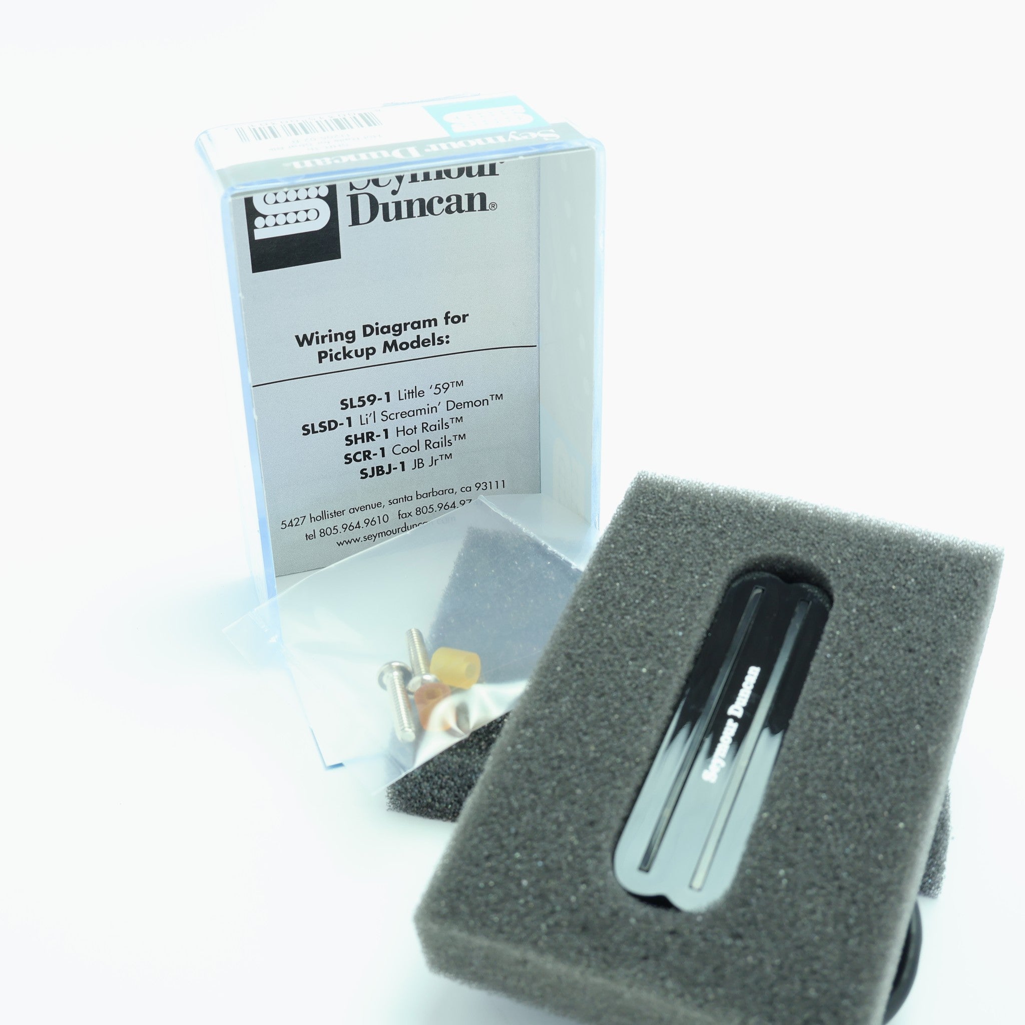Seymour Duncan SHR-1b Hot Rails for Strat bridge pickup, black, in the box with mounting hardware and wiring diagram