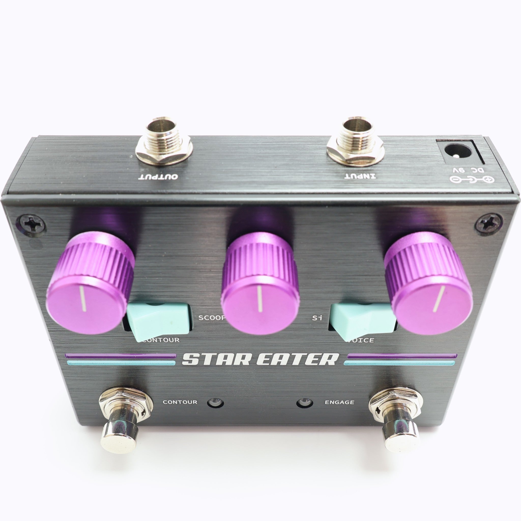 Pigtronix Star Eater fuzz pedal, jack side