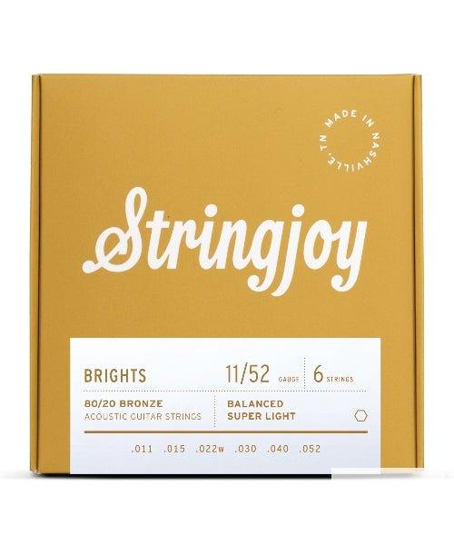 STRINGJoy BB1152 Bright Brass Acoustic Guitar Strings, (Super Light Gauge - El Cajon Guitars and Music