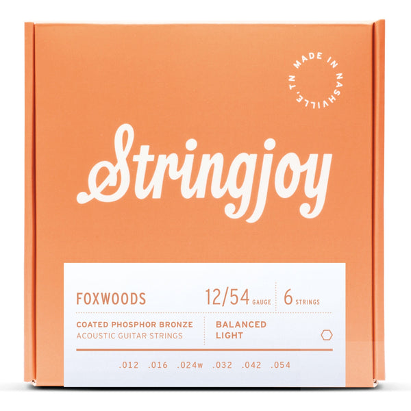 Stringjoy Foxwoods | Light Gauge (12 - 54) Coated Phosphor Bronze Acoustic Guitar Strings - El Cajon Guitars and Music