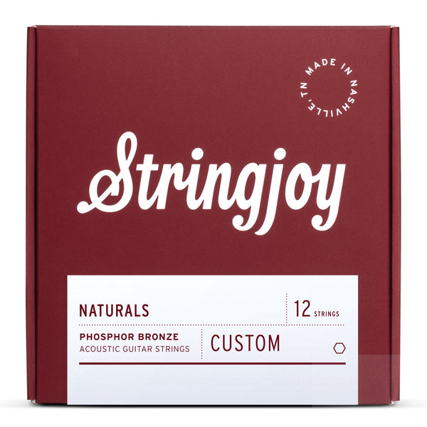 Stringjoy Naturals | Custom 12 String Phosphor Bronze Acoustic Guitar Strings - El Cajon Guitars and Music