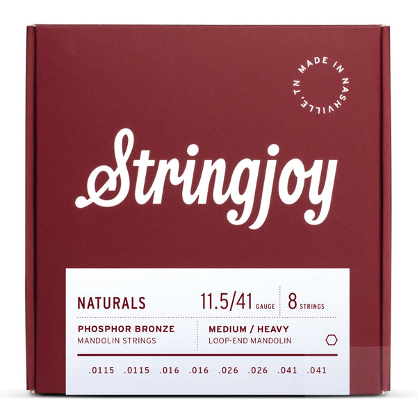 Stringjoy Naturals | Medium / Heavy Gauge (11.5 - 41) Phosphor Bronze Mandolin Strings - El Cajon Guitars and Music